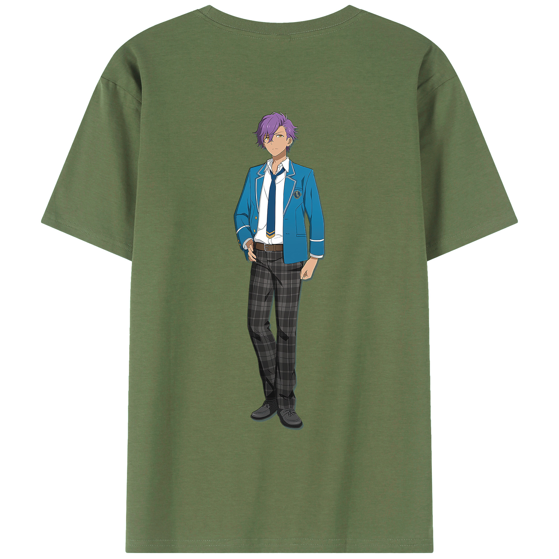（画像用） あんさんぶるスターズ! Ensemble Stars 綿100％ メンズ半袖Tシャツ（バックプリント） 通気性